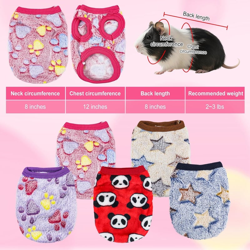 HDFCLUP XS Small Animal Clothes – 5 Pieces Bunny & Guinea Pig Outfits, Warm Vest & Soft T-Shirt Costume for Rabbits, Ferrets, Chihuahua Puppies, Mini Dogs, and Other Tiny Pets - Image 2